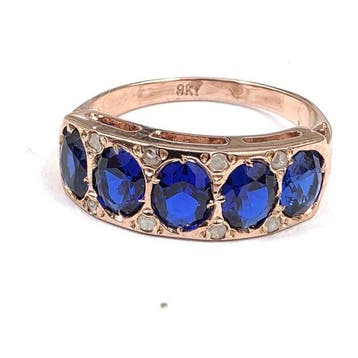 Zonder minimumprijs - Ring - 9 kt. Roségoud, Zilver Spinel -, Sieraden, Tassen en Uiterlijk, Ringen, Nieuw