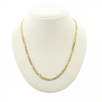 Bicolor gouden Figaro schakelketting, Ophalen of Verzenden, Gebruikt, Goud, Goud