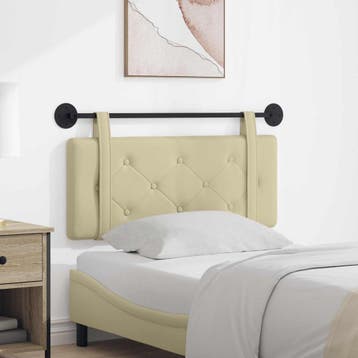 vidaXL Hangend hoofdbord Crème Kunstleer, Verzenden, Nieuw, Crème, Overige materialen