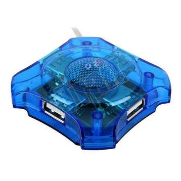 4Poort USB 2.0 Hub Blauw, Computers en Software, USB Sticks, Ophalen of Verzenden, Nieuw