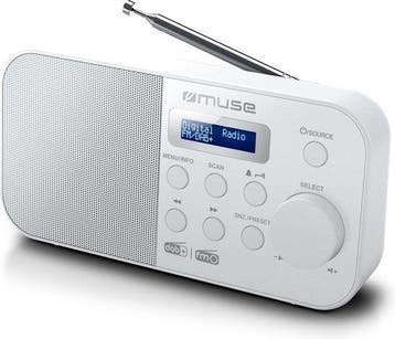 Muse M-109DBW - Compacte digitale DAB+ / FM radio, wit, Verzenden, Nieuw