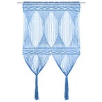 vidaXL Gordijn macramé 140x240 cm katoen blauw, Verzenden, Nieuw, Blauw