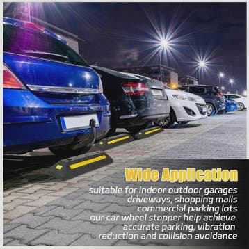 2x Heavy-Duty Wielstop Parkeerstopper met Reflecterende Stri, Auto diversen