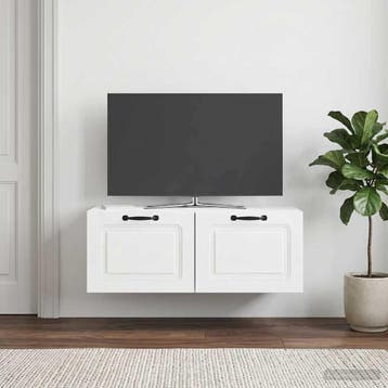 vidaXL Wandbeugel TV-kast Hoogglans Wit 78,5 x 41 x 30 cm, Huis en Inrichting, Kasten | Televisiemeubels, Minder dan 50 cm, Verzenden