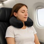 vidaXL Reiskussen voor de nek Zwart Traagschuim 27 x 27 x 8, Verzenden, Nieuw, Zwart