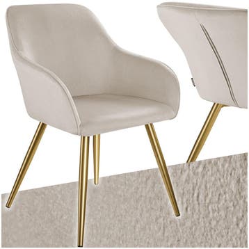 Eetkamerstoel Marilyn fluweellook, gouden poten, Huis en Inrichting, Stoelen, Verzenden, Nieuw