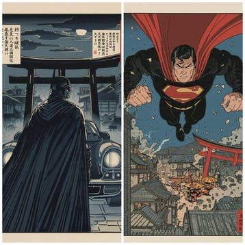 Batman - SET OF 2 – Batman Superman - Pop Art - Signed and, Nieuw