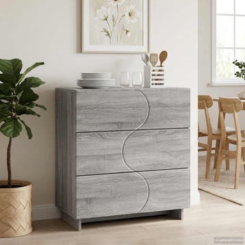 vidaXL Dressoir Grijs Sonoma 70 x 38 x 75 cm Bewerkt hout, Verzenden, Nieuw, 50 tot 100 cm, 25 tot 50 cm
