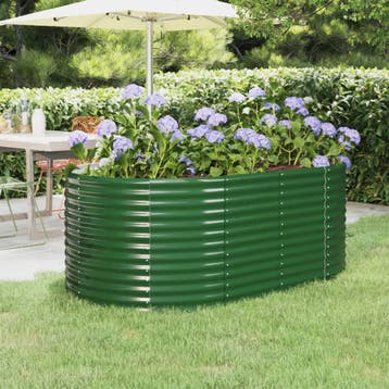 vidaXL Plantenbak 175x100x68 cm gegalvaniseerd staal groen, 100 cm of meer, Verzenden, Nieuw, Metaal