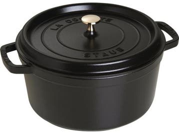 Staub Ronde Braadpan - Ø28 cm - Gietijzer - Zwart, Verzenden, Zo goed als nieuw