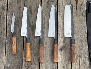 Keukenmes - Ambachtelijke verzamelbare chef-messen set (5)