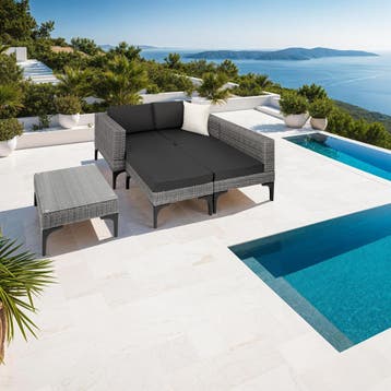Wicker lounge Konstanza met aluminium frame - grijs, Tuin en Terras, Tuinsets en Loungesets, Verzenden, Nieuw
