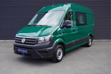 Volkswagen Crafter 140pk L3H3/L2H2 Dubbele cabine 7 persoons, Stof, Gebruikt, Volkswagen, Lease