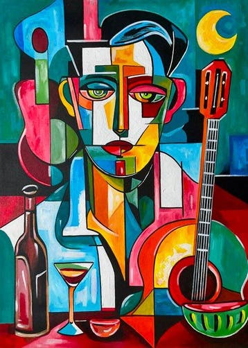 Juan Fernando (XXI) - El Guitarrista Nocturno, Antiek en Kunst, Kunst | Schilderijen | Klassiek