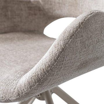 WOOOD Eliva Eetkamerstoel - Velvet Stof - Zand/Beige - Set, Verzenden, Nieuw