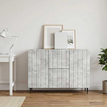 vidaXL Dressoir met lade Betongrijs 89 x 34,5 x 62 cm, Verzenden, Nieuw, Overige houtsoorten, Minder dan 50 cm