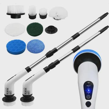 Elektrische Spin Scrubber met 8 Opzetborstels en Verstelbare, Tuin en Terras, Verzenden, Nieuw