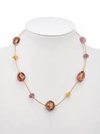 24 karaat - Murano-glas, Geel goud - Halsketting -
