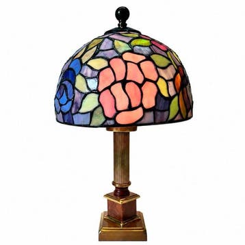 Tiffany-stijl - Tafellamp - Glas, Messing, Antiek en Kunst, Curiosa en Brocante
