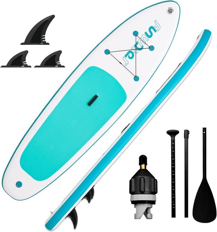Sup Board - Opblaasbaar Paddle Board - 150 kg - Groen/Wit -, Watersport en Boten, Suppen, Zo goed als nieuw, Verzenden