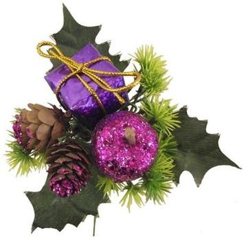 Kerstbijsteker paars appel cadeautje en dennenappeltjes per, Ophalen of Verzenden, Nieuw
