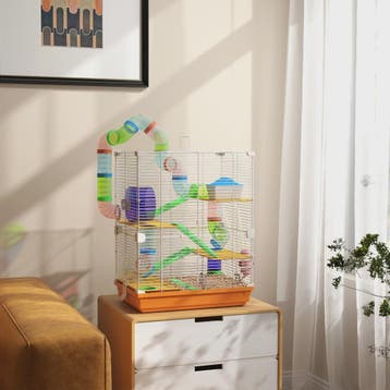 Ruime Hamsterkooi met Tunnels, Platforms, Wieltje en Accesso, Verzenden, Nieuw