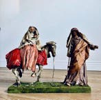 sculptuur, Fuga in Egitto - 33 cm - Textiel, Cartapesta,