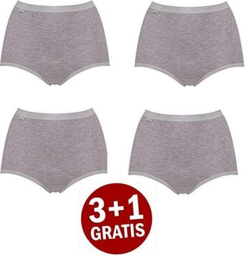 sloggi Maat 50 Basic+ Dames Maxi slip - 4-pack - Lichtgrijs, Kleding | Dames, Ondergoed en Lingerie, Verzenden