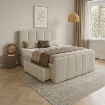 Boxspringbed Manitoba - Bouclé stof - 180 x 200 cm - Incl. O, Verzenden, Nieuw