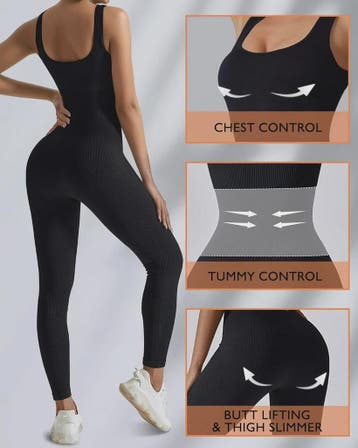 Naadloze Ribbed Jumpsuit voor Dames - Perfect voor Yoga & Wo, Kleding | Dames, Verzenden, Nieuw