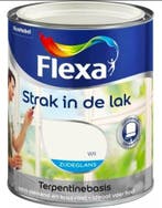 Flexa Strak in de Lak Terpetinebasis Hoogglans - Eiwit 12..., Wit, Nieuw, Ophalen of Verzenden, Lak