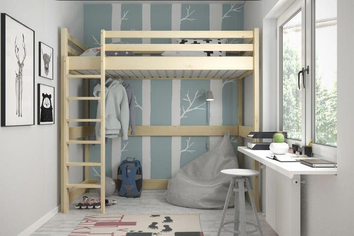 Rockwood® Hoogslaper Brecht Naturel met  bureau, Kinderen en Baby's, Kinderkamer | Overige Meubels, Nieuw, Ophalen of Verzenden