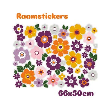 Raamstickers bloemen - flowers - raamdecoratie - vogelbes..., Ophalen of Verzenden, Nieuw