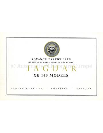 1953 JAGUAR XK 140 BROCHURE ENGELS, Nieuw, Author