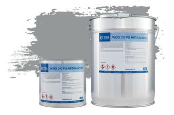 Wixx 2K PU Metaalverf RAL 7042 | Verkeersgrijs A 5L, Verzenden, Nieuw, Verf, Grijs