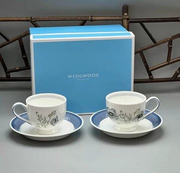 Wedgwood - Koffieservies (4) - Bone China Coffee Cup and