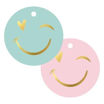 3x Cadeaulabel Smiley (Per 3 stuks, Cadeaulabels), Ophalen of Verzenden, Nieuw