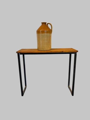 Wandtafel - Staal, Hout - Handgemaakt industrieel
