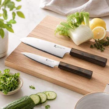 Yaxell Hana – 2-delige Messenset – Santokumes 16,5 cm &, Ophalen of Verzenden, Nieuw, Rvs of Chroom