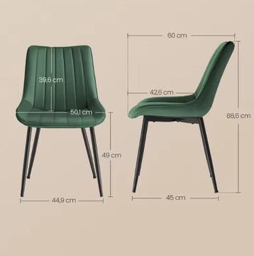 Set van 2 Fluwelen Eetkamerstoelen – Ergonomisch en Modern, Huis en Inrichting, Stoelen, Verzenden, Nieuw