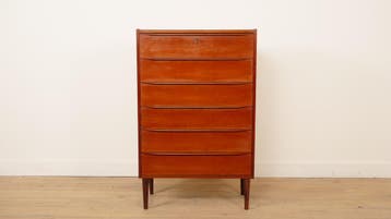 Vintage Deense ladekast | Teak | 6 lades | 123 cm, Ophalen of Verzenden, Nieuw
