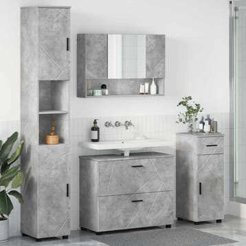 vidaXL Badkamermeubelset 4 st Beton Grijs 35 x 30 x 192 cm, Verzenden, Nieuw, Overige typen