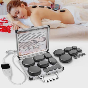 Hot Stone Massage Set met Verwarmer en Temperatuurregeling -, Verzenden, Nieuw