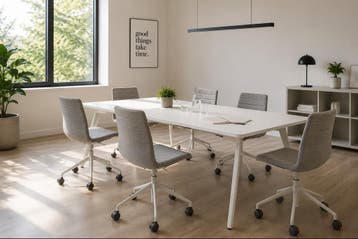 Andreu World vergaderstoel, Flex High Back, grijs-wit, Ophalen of Verzenden, Gebruikt, Zwart