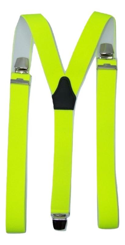 Fluoriserend Geel Bretels met extra sterke clips, Kleding | Heren, Riemen en Ceinturen, Nieuw, Verzenden