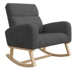 Lichtgrijze Lamsfluwelen Schommelstoel – Ergonomisch Comfort, Verzenden, Nieuw