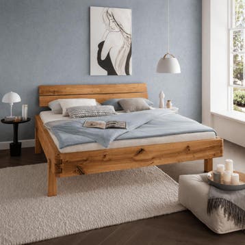 Van Schaik Stavor Massief Eiken Balkenbed - 140 x 200, Nieuw
