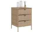 vidaXL - Tuinkast - 3 lades - 55x59x80 cm - beige, Huis en Inrichting, Verzenden, Zo goed als nieuw