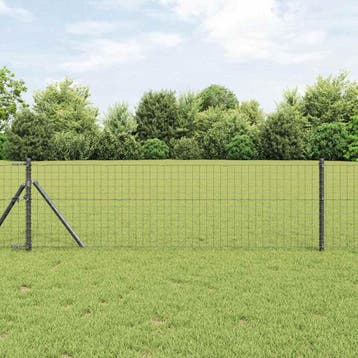 vidaXL ingegraven hekpalen 7 st Grijs Gepoedercoat staal, Verzenden, Nieuw