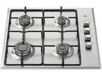 Ok - Gas Kookplaat - Zilver, Verzenden, Nieuw, Gas, 4 kookzones